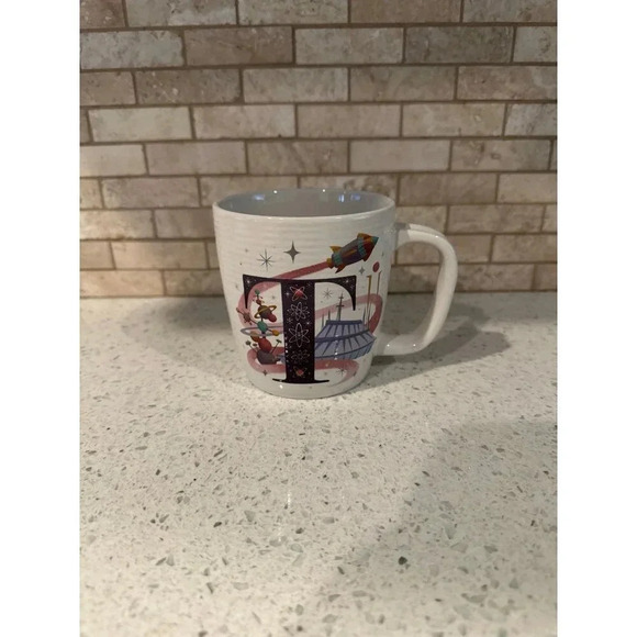 Disney Parks Letters Mug T for Tomorrowland ABC Collection Space Mountain (g) - Picture 1 of 3